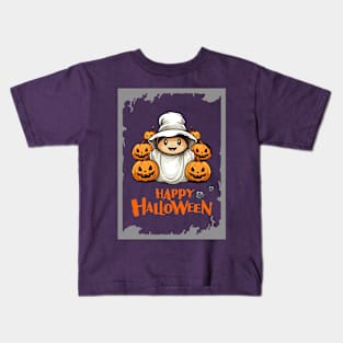 Whimsical Halloween Delight: Spooky Smiles Kids T-Shirt